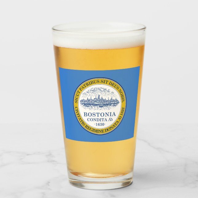 Flagga Boston (Massachusetts) Glaskopp (Framsida fylld)