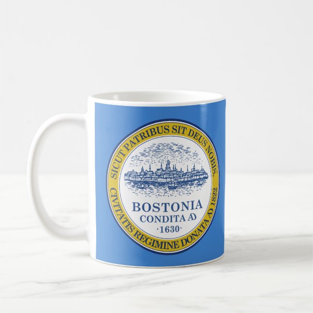 Flagga Boston, Massachusetts Kaffemugg (Vänster)