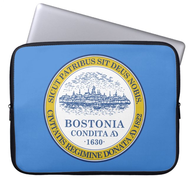 Flagga Boston (Massachusetts) Laptop Fodral (Framsidan)