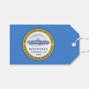 Flagga Boston (Massachusetts) Presentetikett