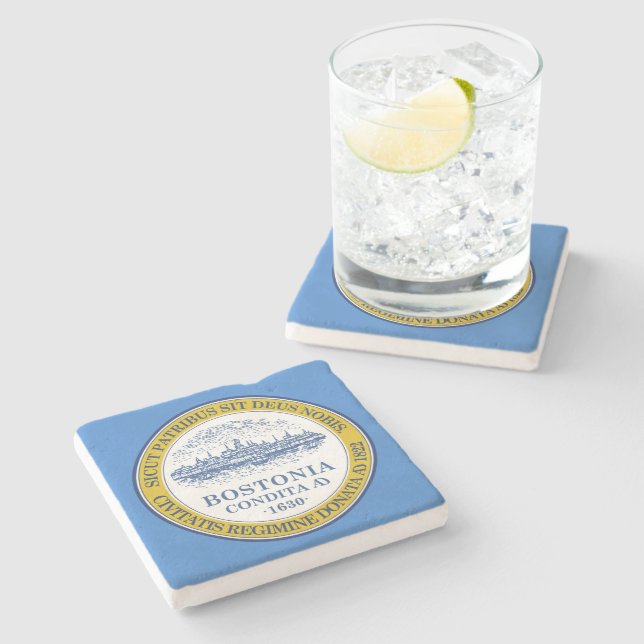 Flagga Boston (Massachusetts) Stenunderlägg (Sidan)