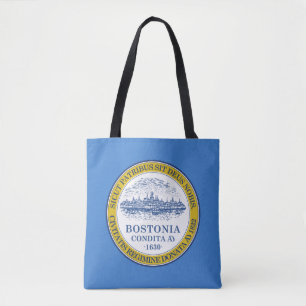 Flagga Boston, Massachusetts Tote Bag Tygkasse