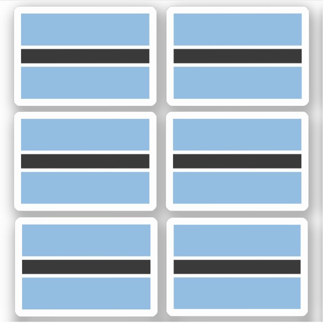 Flagga Bostwana - en samlingsetikett Klistermärken (Framsida)