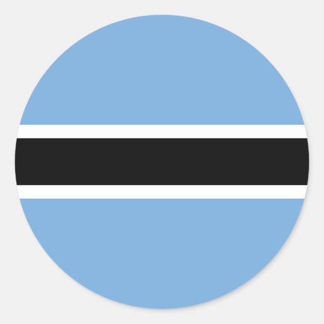 Flagga Botswana Runt Klistermärke (Framsida)