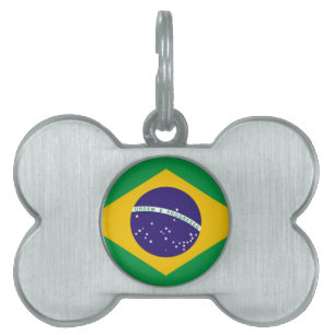Flagga Brasilien ID-bricka Husdjur