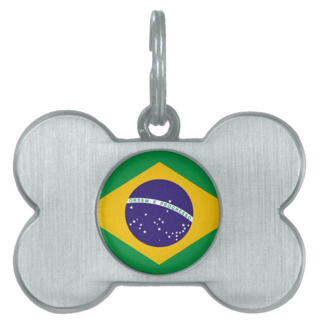 Flagga Brasilien ID-bricka Husdjur (Framsidan)