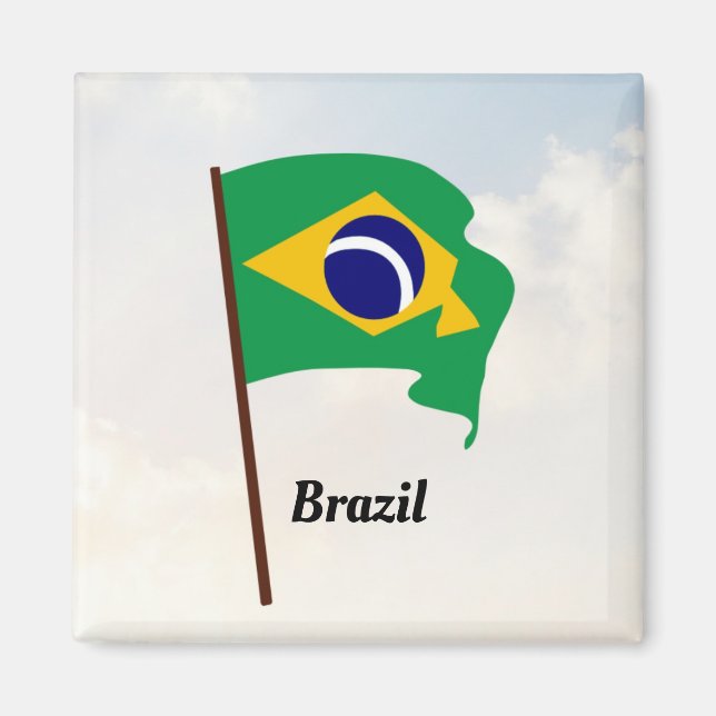 Flagga Brasilien Magnet (Framsidan)