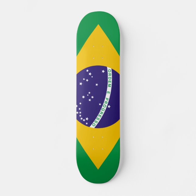 Flagga Brasilien Skateboard Bräda 21,5 Cm (Framsida)