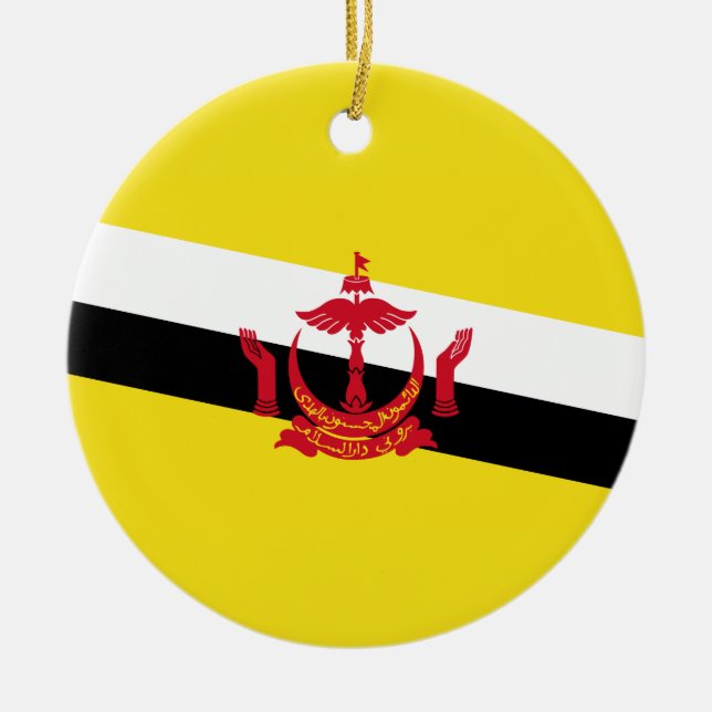 Flagga Brunei Julgransprydnad Keramik (Framsidan)