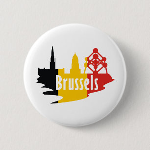 Flagga Bryssel Knapp