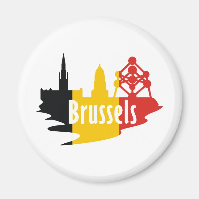 Flagga Bryssel Magnet (Framsidan)