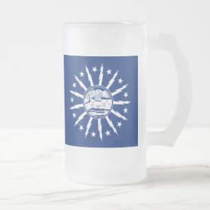 Flagga Buffalo, New York Frosted Glass Beer Mugg