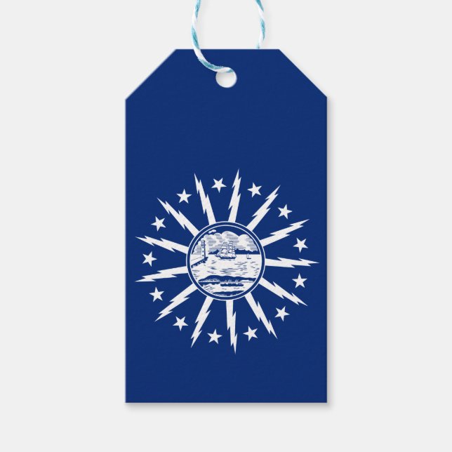 Flagga Buffalo, New York Gift Märkres Presentetikett (Framsidan)