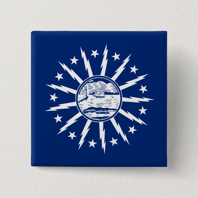 Flagga Buffalo, New York Knapp (Framsida)
