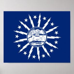 Flagga Buffalo, New York Poster
