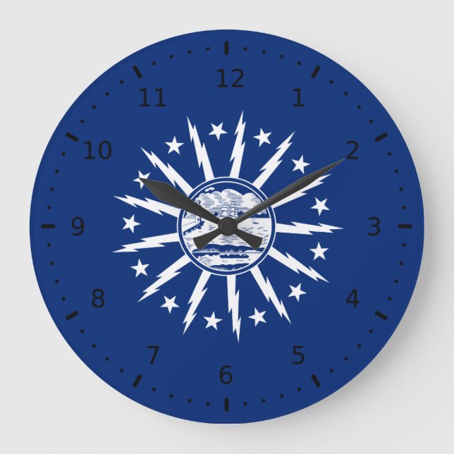 Flagga Buffalo, New York Stor Klocka (Framsida)