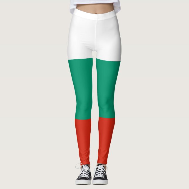 Flagga Bulgarien Leggings (Framsida)