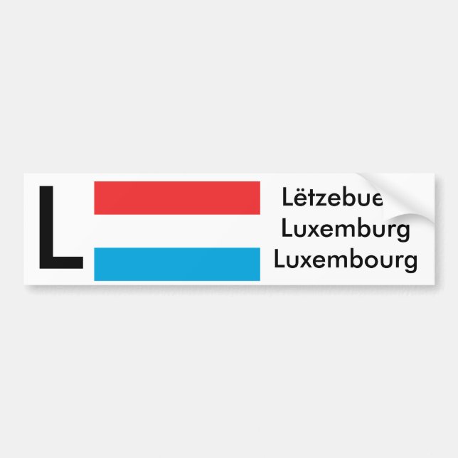 Flagga Bumper Sticker i Luxemburg Bildekal (Framsidan)