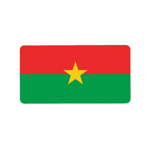 Flagga Burkina Faso-etiketter Adressetikett
