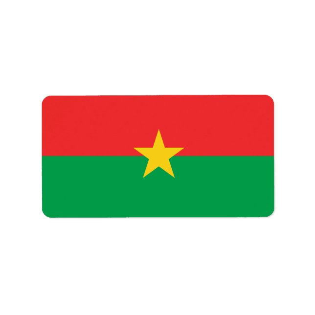 Flagga Burkina Faso-etiketter Adressetikett (Framsidan)
