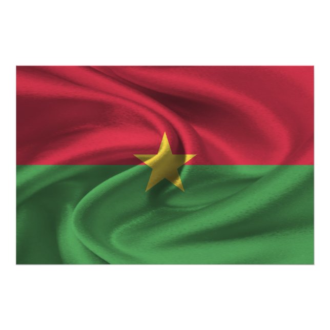 Flagga Burkina Faso Fototryck (Framsidan)
