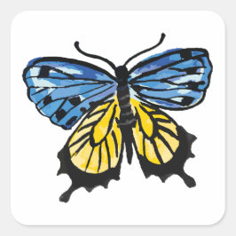 Flagga butterfly fyrkantigt klistermärke