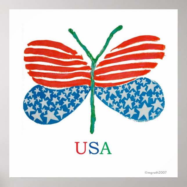 Flagga Butterfly poster (Framsidan)