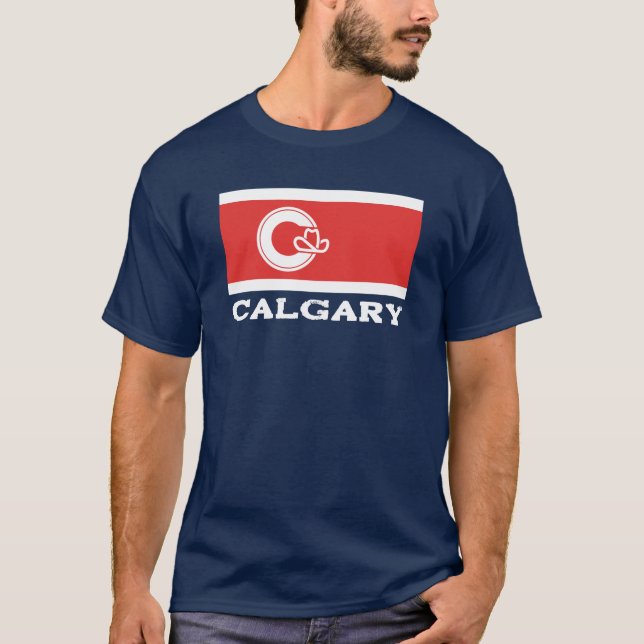 Flagga Calgary, KANADA T Shirt (Framsida)