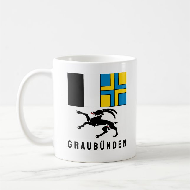 Flagga Canton Graubünden, Schweiz Kaffemugg (Vänster)