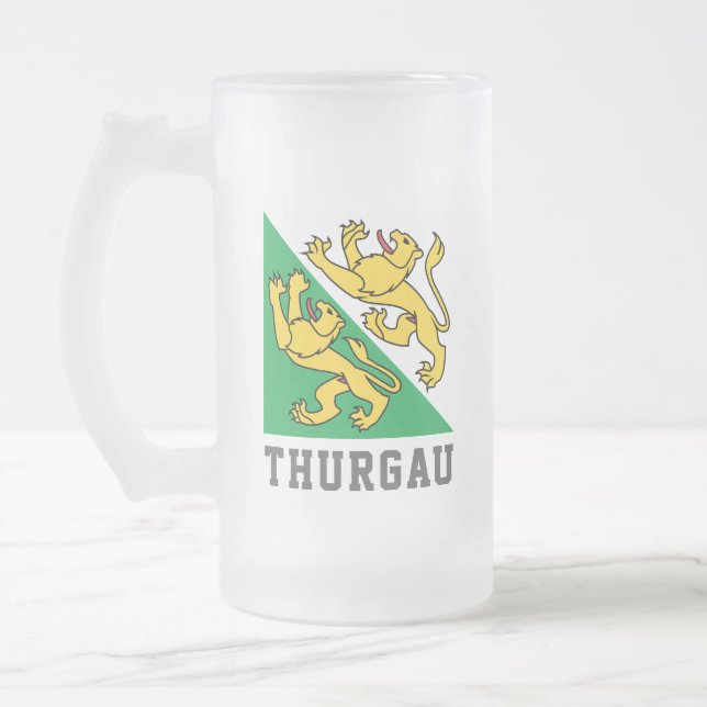 Flagga Canton Thurgau, Schweiz Frostat Ölglas (Vänster)