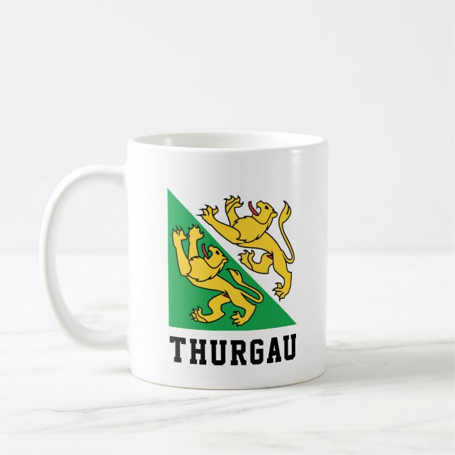 Flagga Canton Thurgau, Schweiz Kaffemugg (Vänster)