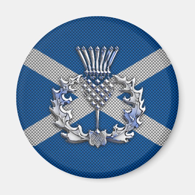 Flagga Carbon Fiber Print Scotland Magnet (Framsidan)