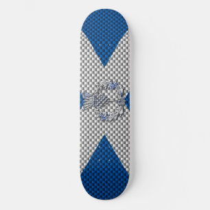 Flagga Carbon Fiber Print Scotland Skateboard Bräda 19,5 Cm