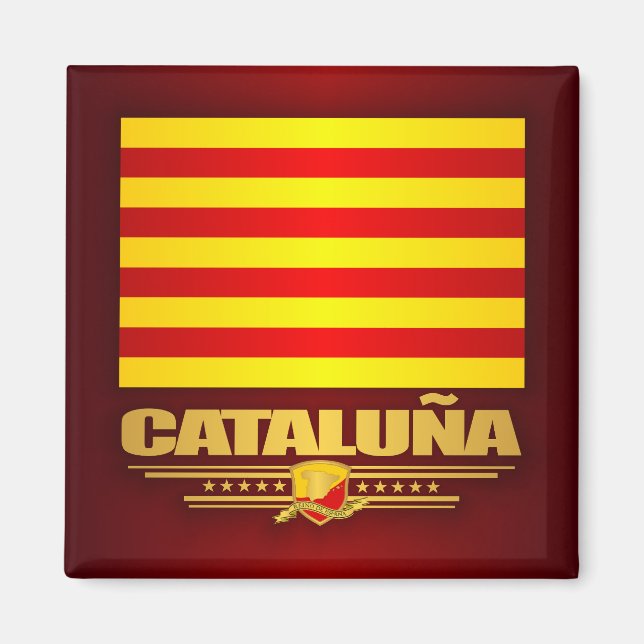 Flagga Cataluna (Katalonien) Magnet (Framsidan)
