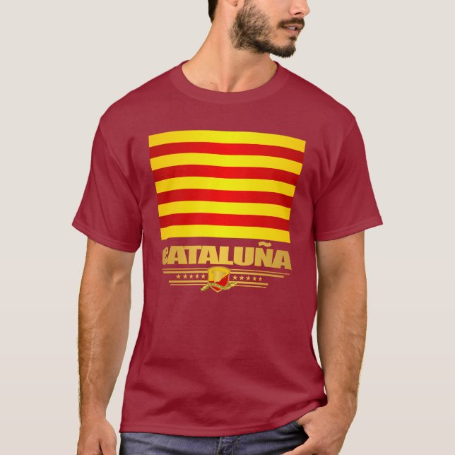 Flagga Cataluna (Katalonien) T-shirt (Framsida)