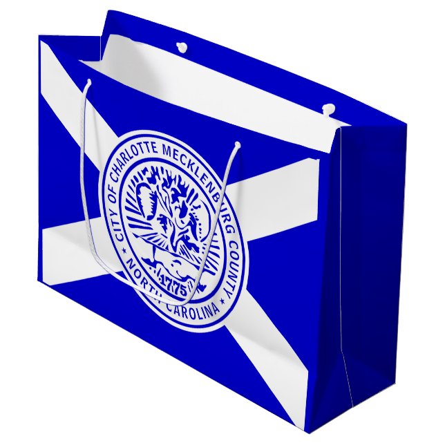 Flagga Charlotte, North Carolina (Framsidan Vinklad)
