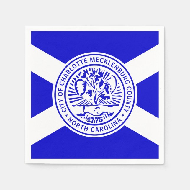 Flagga Charlotte, North Carolina Pappersservett (Framsidan)