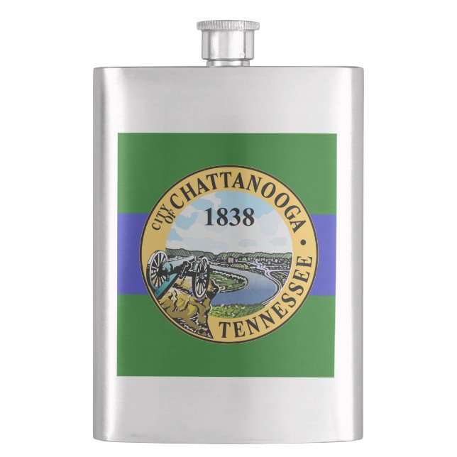 Flagga Chattanooga, Tennessee Flask Fickplunta (Framsidan)