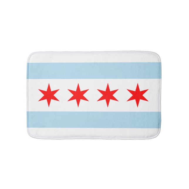 Flagga Chicago, Illinois Bathroom Mat Badrumsmatta (Framsidan)