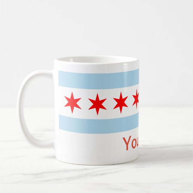 Flagga Chicago, Illinois Coffee Mugg (Vänster)