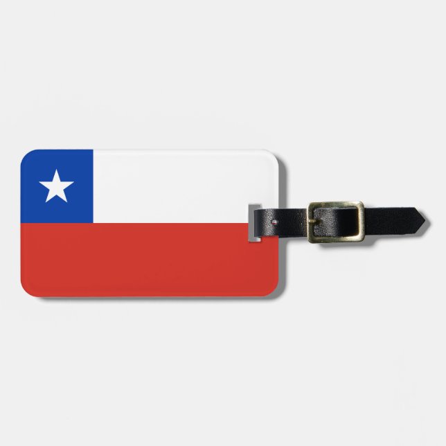 Flagga Chile Bagagebricka (Horisontell Framsida)