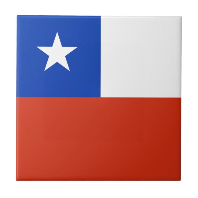Flagga Chile Kakelplatta (Framsidan)