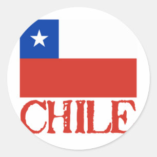 Flagga Chile med Namn Chile Tshirts, knappar Runt Klistermärke