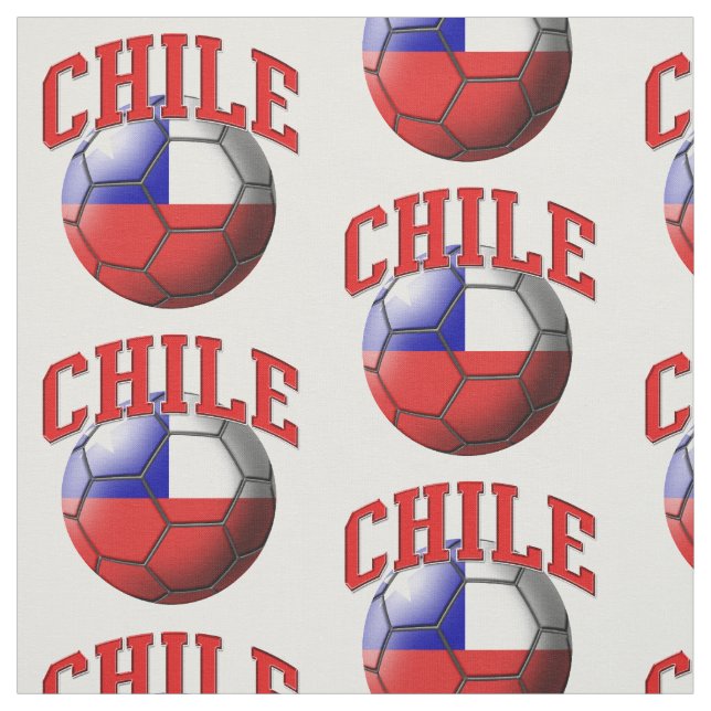 Flagga Chile Ocer Ball Mönster Tyg (Provkarta)