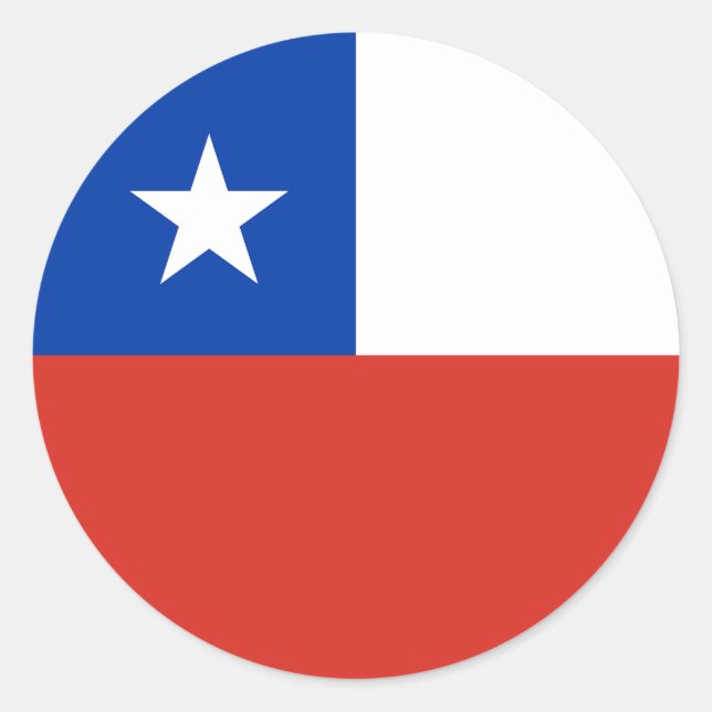 Flagga Chile Runt Klistermärke (Framsida)