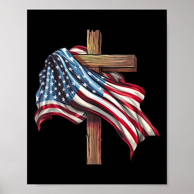 Flagga Christian Kor Jesus 4 juli Patriotic Poster (Framsidan)