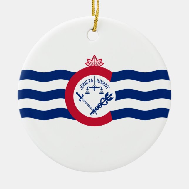 Flagga Cincinnati (Ohio) Julgransprydnad Keramik (Framsidan)