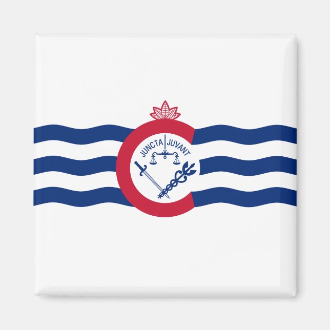 Flagga Cincinnati (Ohio) Magnet (Framsidan)