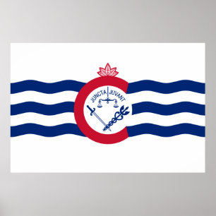Flagga Cincinnati (Ohio) Poster