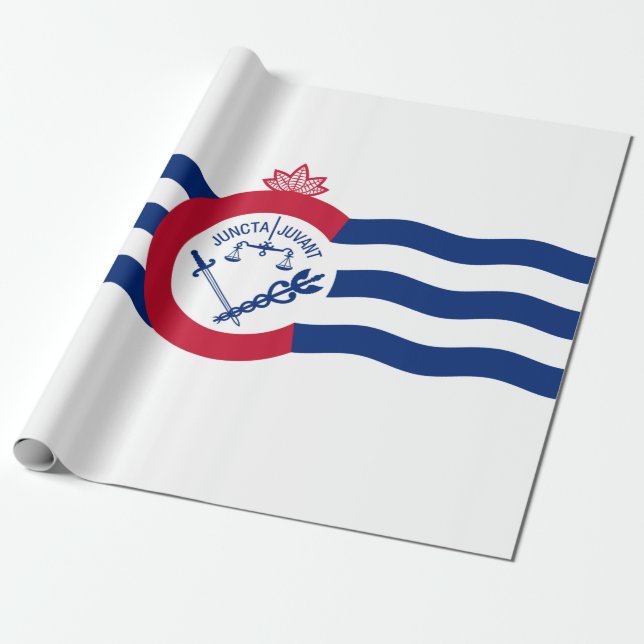 Flagga Cincinnati (Ohio) Presentpapper (Utrullad)